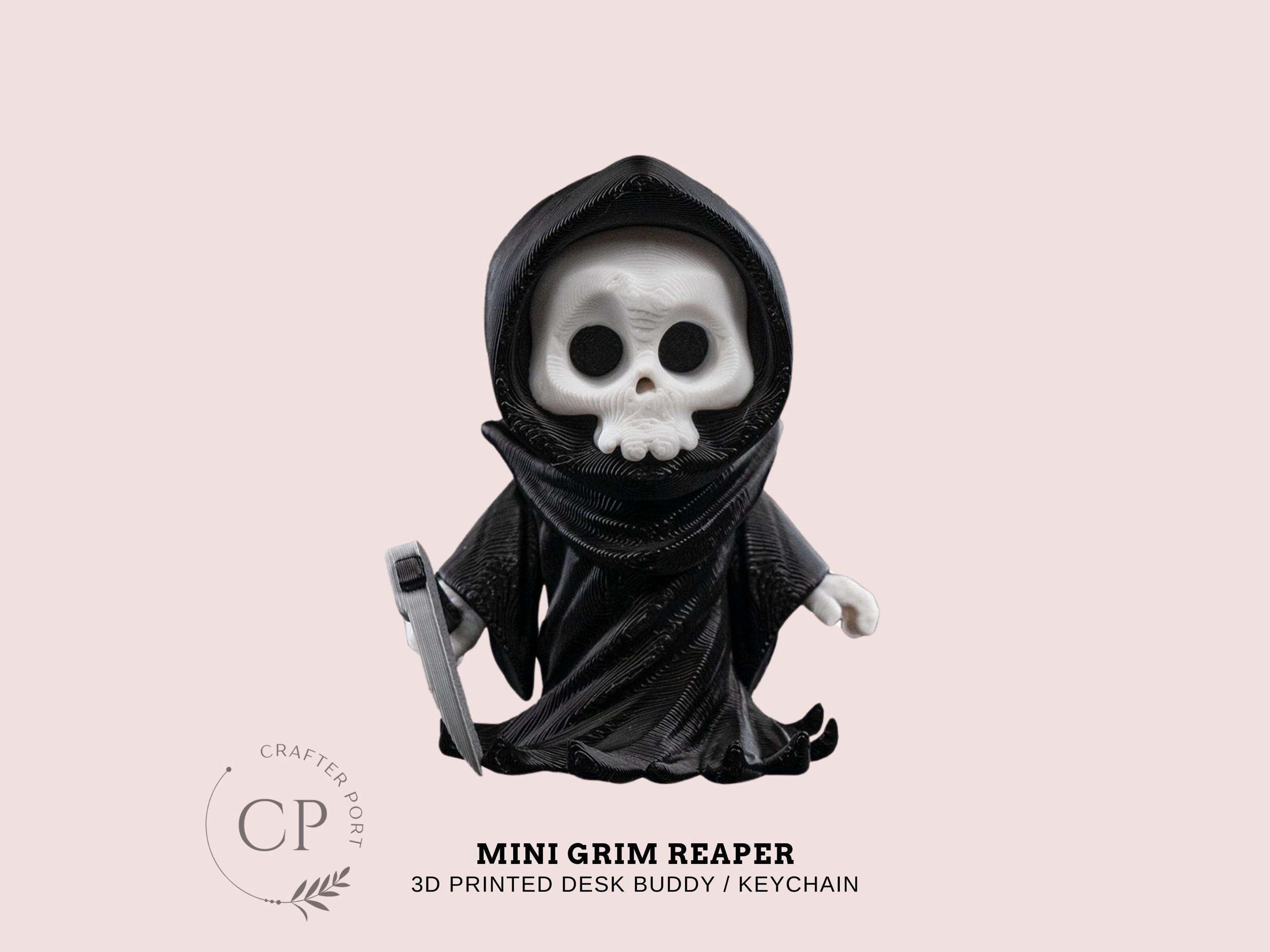 Mini Grim Reaper Figurine - 3D Printed Desk Buddy Decor Toy