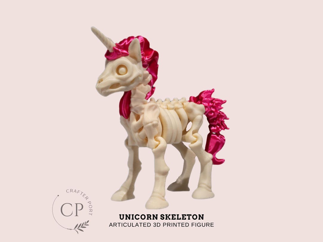 Unicorn Skeleton Articulated 3D Printed Animal Figure – Customizable ...