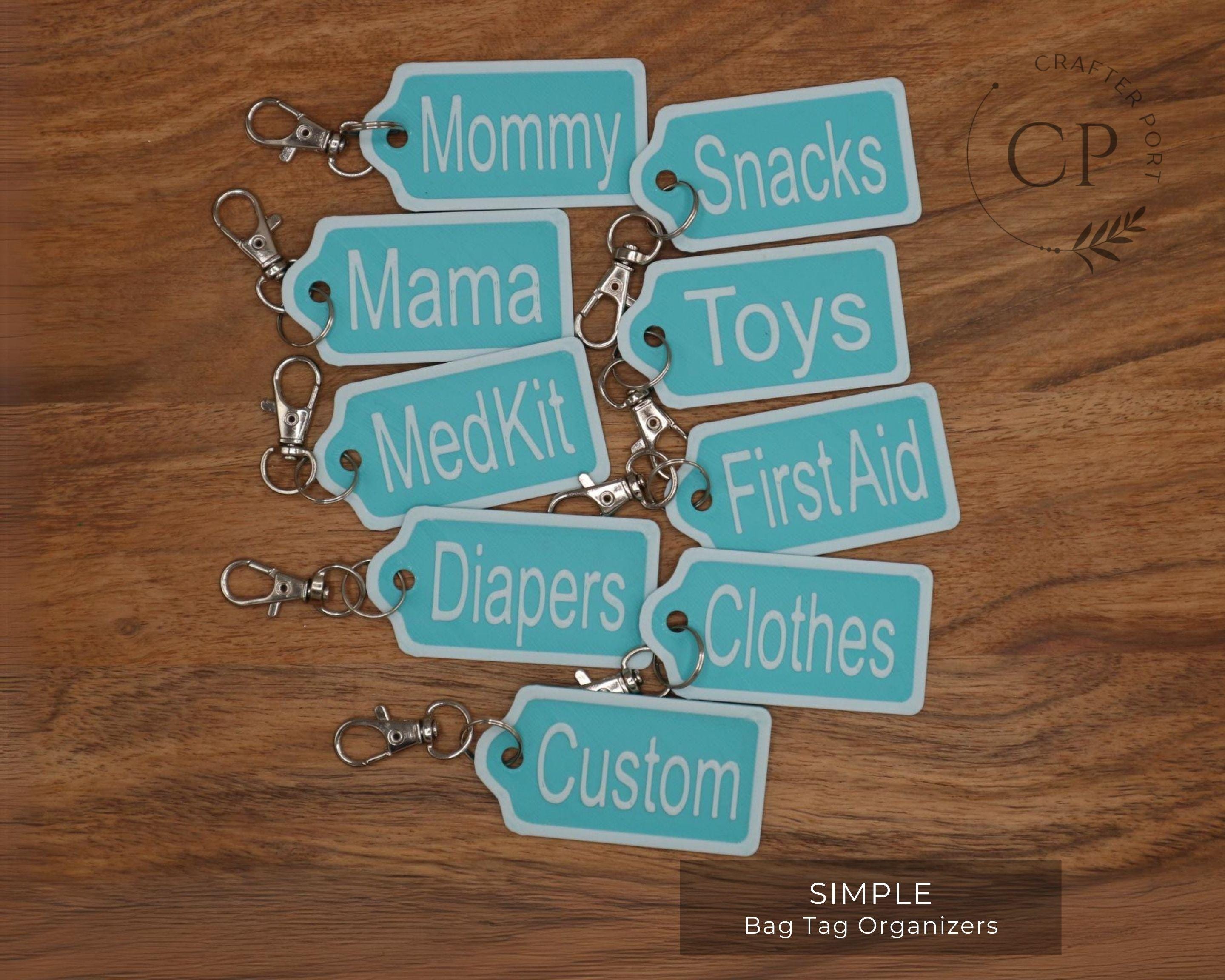Simple Custom Bag Tags Organizer - Diaper Bag, Luggage, Packing Cube ...