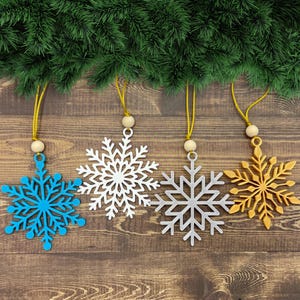 Snowflake Ornament – 2.75&quot; Personalized Holiday Decor | Choose Your Own Color - Snowflake Christmas Tree Decoration