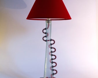 lampe fait à la main, bouteille recyclée, lampe verre, lampe de table, lampe originale, lampe a poser, lampe originale, cadeau, LampaConcept