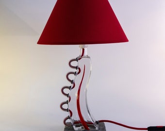 lampe fait à la main, lampe bouteille, lampe en verre, lampe de table, lampe originale, lampe a poser, lampe originale, cadeau, LampaConcept