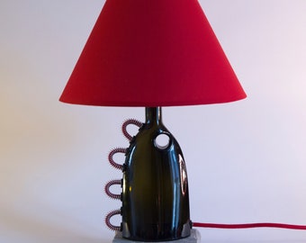 lampe fait à la main, lampe bouteille, lampe en verre, lampe de table, lampe originale, lampe a poser, lampe originale, cadeau, LampaConcept