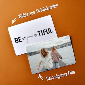 Personalisierte Fotokarte als Geschenk für einen lieben Menschen, Kunststoffkarte, Andenken