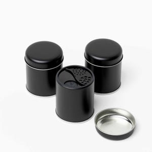 3x spice jars in matt black, spices, kitchen, shakers, jars, cooking, gift, Just Spices, Ankerkraut, spice rack, salt, pepper