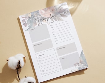 Daily planner pad, DIN A5, 50 sheets planner, organizer, weekly planner, notepad, to-do list, home office, gift