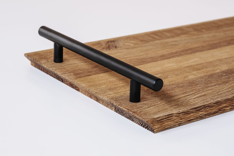 Tablett aus Holz, Holztablett aus Eichenholz, Serviertablett, Ablage Bild 3