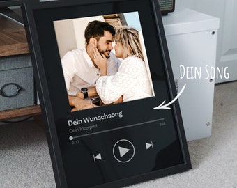 Dein Song als Poster mit Deinem Foto, ohne Rahmen, Bild, Foto, Geschenk, Hochzeit, Geburtstag, Liebe, Fotogeschenk, personalisiert