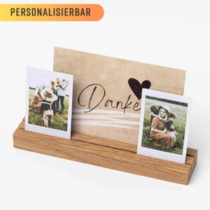 Fotoständer aus Eiche, Polaroid, Holz, Fotohalter, Foto, Geschenk, Fotoleiste, Kartenständer, Kartenhalter, Hochzeit, Fotogeschenk, Instax