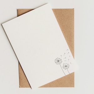 Briefpapier Set + passende Umschläge mit Pusteblume als Aufdruck. DIN A4, Geschenk, Liebesbrief, Brief, Druckerpapier, Briefbogen