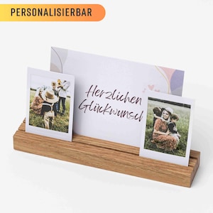 Wooden photo stand, Instax, photo holder, gift, photo bar, Polaroid, card stand, card holder, wedding, birthday, photo gift