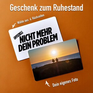 Personalisierte Fotokarte als Geschenk zum Ruhestand, Spruch zur Rente, Erinnerung an Kollegen, Verabschiedung, Abschied