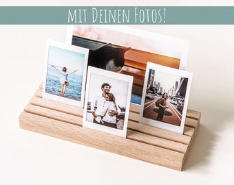 Kartenhalter aus Holz, Buche, Fotoständer, Foto, Fotoleiste, Instax, Bildständer, Kartenständer, Fotohalter, Visitenkartenständer, Geschenk