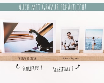 Kartenständer aus Holz, Gravur, 30cm, Buche, Polaroid, Fotoständer, Fotoleiste, Kartenhalter, Fotohalter, Fotogeschenk, Hochzeit, Geschenk