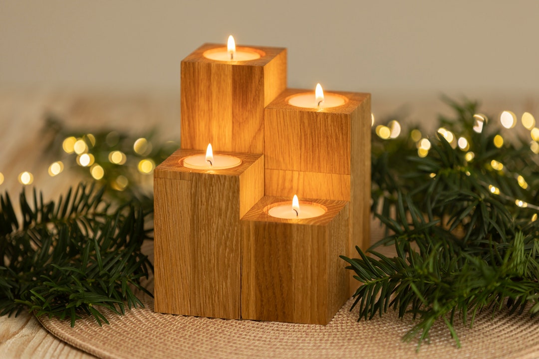 Wooden Advent Wreath Advent Calendar Candlestick Advent Etsy