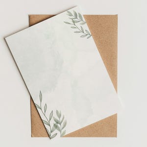 Briefpapier Set + passende Umschläge im Kräuter Look. DIN A4, Geschenk, Liebesbrief, Brief, Druckerpapier, Briefbogen