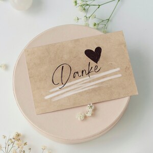 Karte "Danke", Postkarte, Brief, Danksagung, Geschenk, Grußkarte, Merci