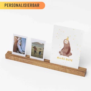 Fotohalter aus Holz, 30 cm, Gravur, personalisiert, Instax, Fotoständer, Foto, Fotoleiste, Kartenständer, Kartenhalter, Hochzeit, Geschenk