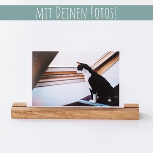 Wooden photo holder with engraving on request, 20 cm, personalized, photo stand, photo, photo bar, picture stand, card stand, photo gift image 3