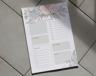 Daily planner pad, DIN A5, 50 sheets, planner, organizer, weekly planner, notepad, to-do list, home office, gift