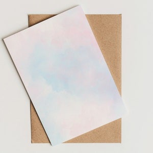 Briefpapier Set + passende Umschläge mit Aquarellwolken als Aufdruck. DIN A4, Geschenk, Liebesbrief, Brief, Druckerpapier, Briefbogen
