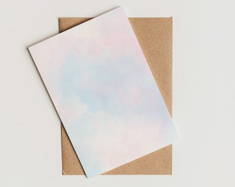 Set de papelería + sobres a juego con estampado de nubes en acuarela. DIN A4, regalo, carta de amor, papel para impresora, papelería.