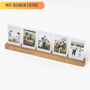 Wooden photo holder, 30 cm, engraving, personalized, Polaroid, photo stand, photo, photo bar, card stand, card holder, wedding, gift