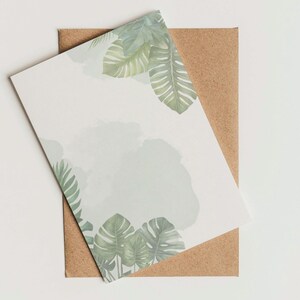 Briefpapier Set + passende Umschläge im Monstera Design. DIN A4, Geschenk, Liebesbrief, Brief, Druckerpapier, Briefbogen