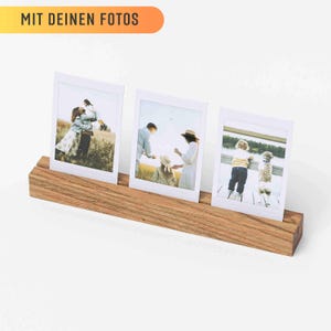 Bilderhalter aus Holz, 20 cm, personalisiert, Gravur, Fotogeschenk, Fotoständer, Foto, Fotoleiste, Bildständer, Kartenhalter, Fotohalter