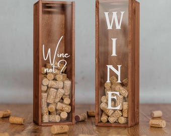 Weinkiste zum Korken sammeln, Korkensammler Box, Weinkorken, Geschenk, Geschenkbox, Flaschenbox, Weinkiste, Holzkiste, Hochzeit, Geburtstag