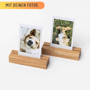 Doppelpack Fotohalter aus Holz, mit Gravur, Polaroid, Fotoständer, Foto, Geschenk, Fotoleiste, Kartenständer, Kartenhalter, personalisiert