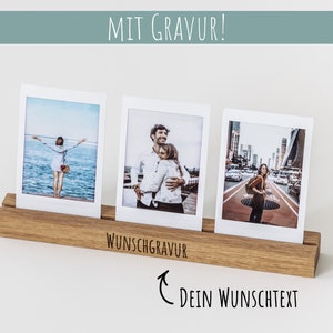 Wooden photo holder, 20 cm, engraved, personalized, photo gift, photo stand, photo, photo bar, picture stand, card stand, polaroid