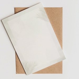 Briefpapier Set + passende Umschläge im Palmen Look. DIN A4, Geschenk, Liebesbrief, Brief, Druckerpapier, Briefbogen