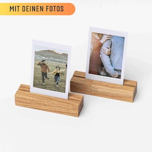 Platzkarten Halter aus Holz, 2 Stk., Instax, Fotohalter, Gravur, Geschenk, Fotoleiste, Fotogeschenk, Kartenhalter, Hochzeit, personalisiert