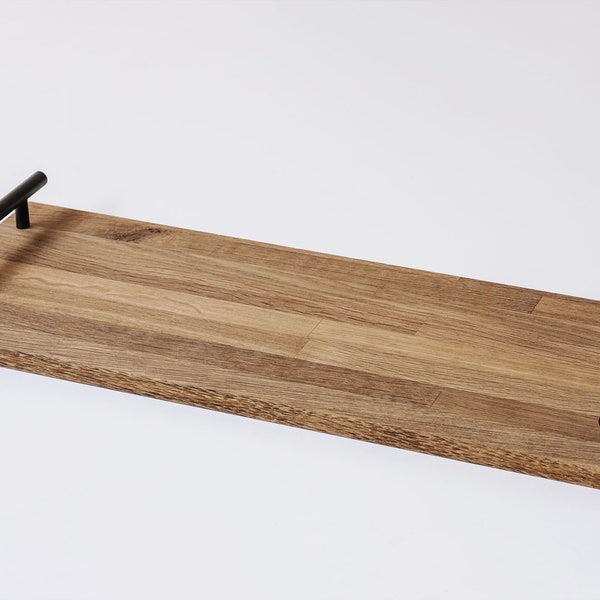 Tablett aus Holz, Holztablett aus Eichenholz, Serviertablett, Ablage