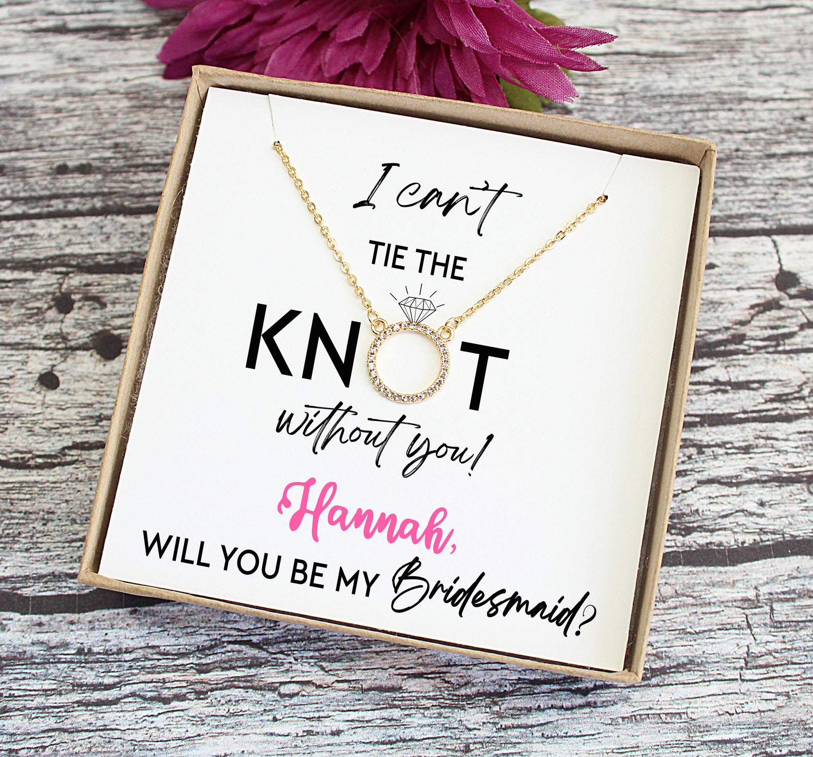 I Cant Tie the Knot Without You Collier Demoiselle dhonneur Etsy