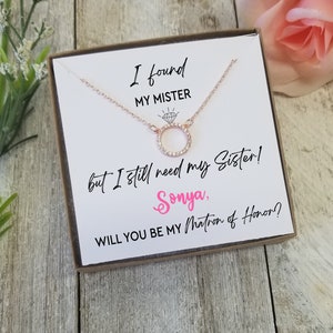 Sister Gift, Sister Necklace, I Found My Mister But I Still Need My Sister, Bridesmaid Proposal,Personalized Card, Gift for Women