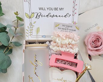 Proposal Gift Box - Personalized Will You Be My Bridesmaid Gift - Maid of Honor Gift Idea - Bridesmaid Personalized Tumbler Gift Set