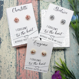 I Can&#39;t Tie the Knot Without You Earrings Bridesmaid Proposal Maid of Honor Gift Proposal