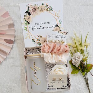 Bridesmaid Personalized Proposal Gift Box Will You Be My Maid of Honor Tumbler Jewelry Box Hair Bridesmaid Box Will You Be My Bridesmaid