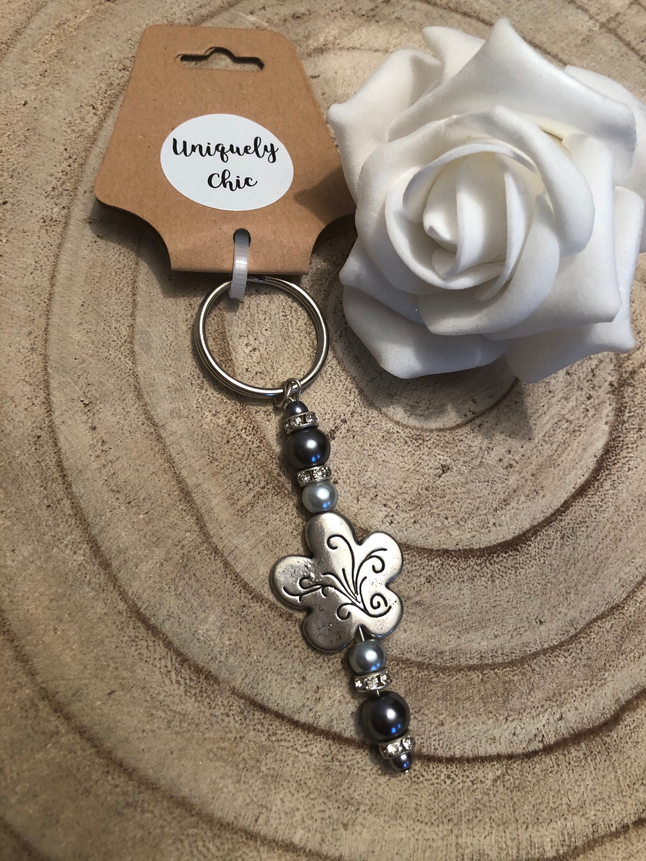 Handmade beaded key ring Etsy.de