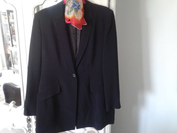 Vintage Anne Klein Oversized Black Blazer
