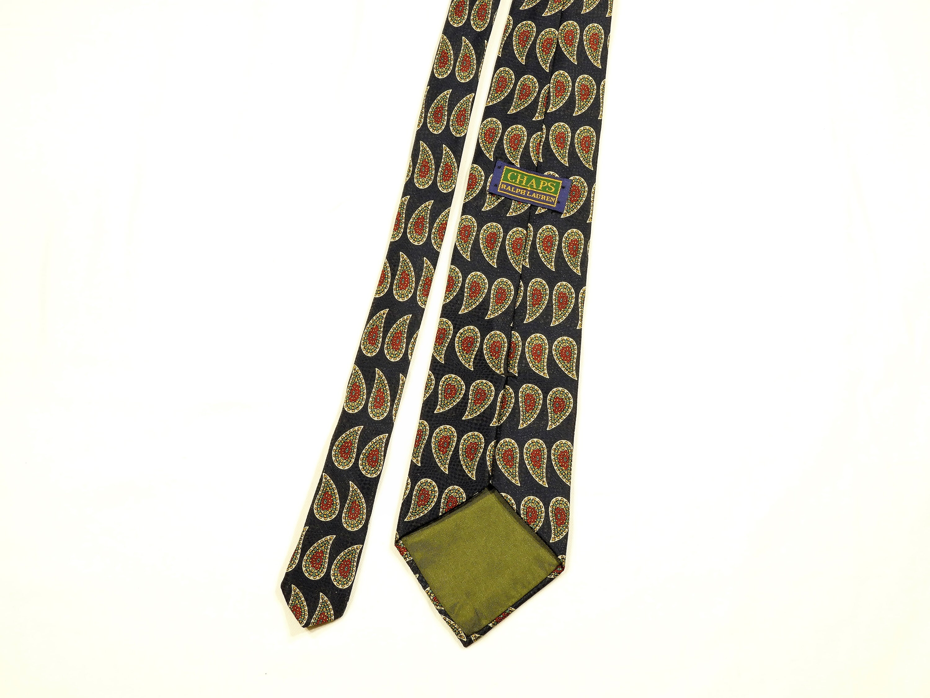 Vintage Chaps Necktie, Ralph Lauren Purple Label, Traditional Navy Blue