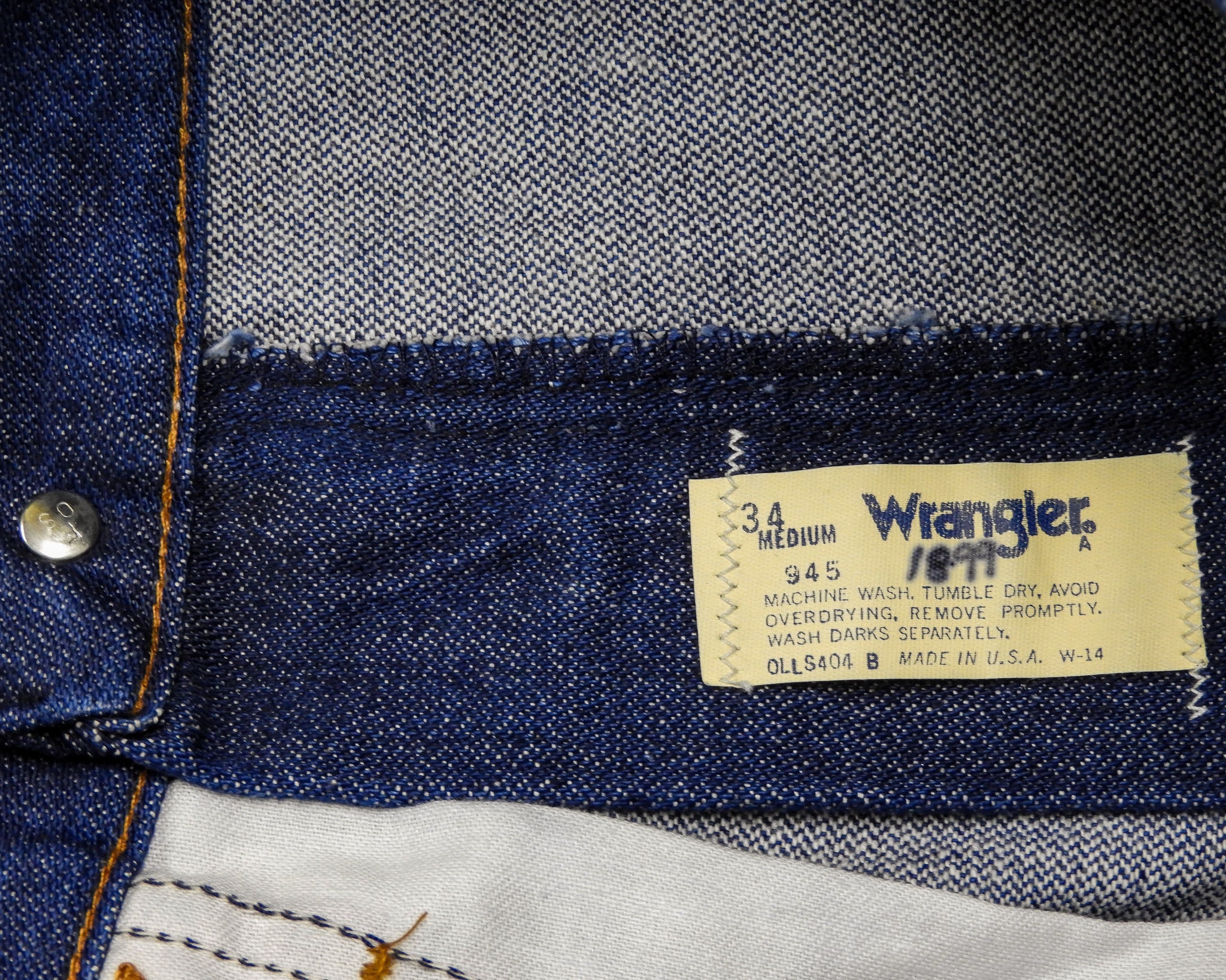 Vintage Wrangler Jeans 1970s NOS Boot Cut Rigid Denim 945 - Etsy