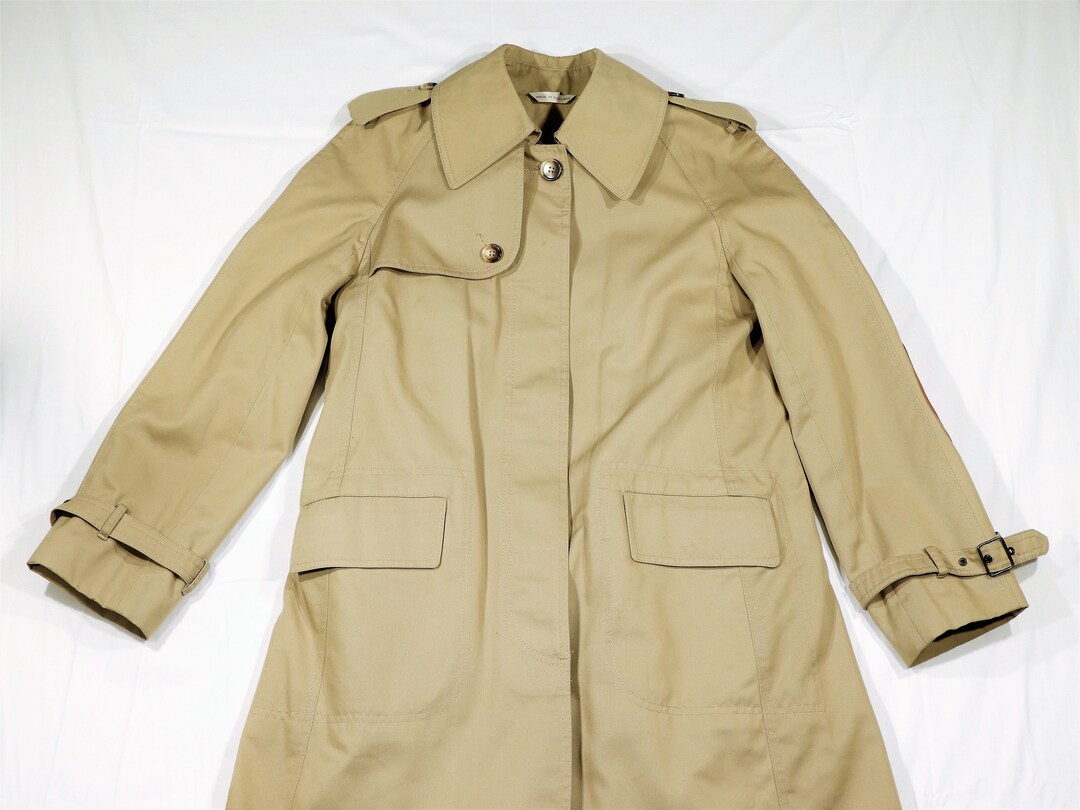 Vintage Womens Trench Coat Size 7 Long Khaki Beige Tartan - Etsy