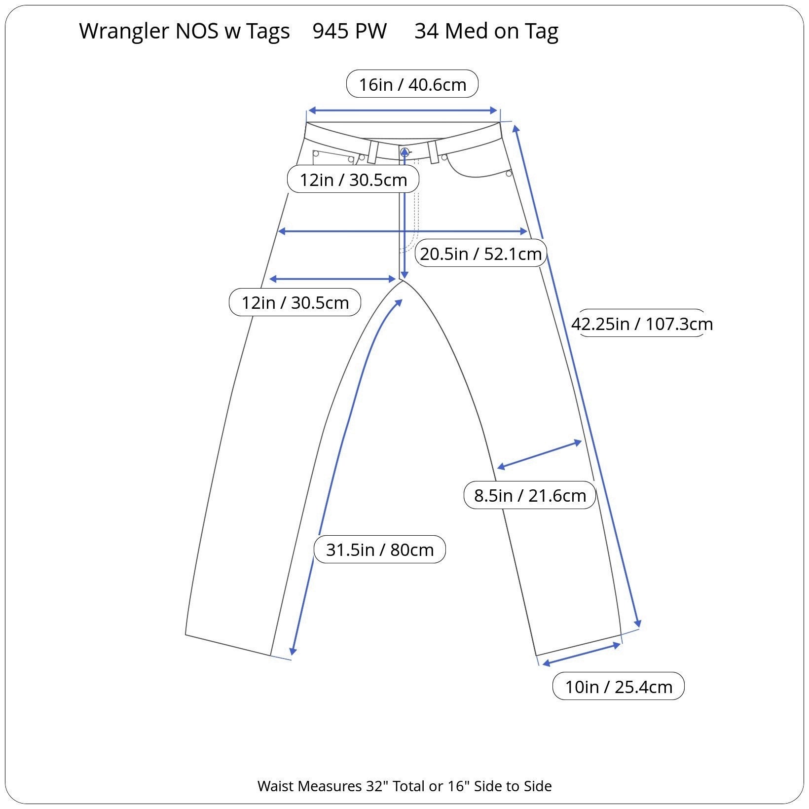 Vintage Wrangler Jeans, 1970s NOS, Boot Cut, Rigid Denim, 945 PW Jean ...