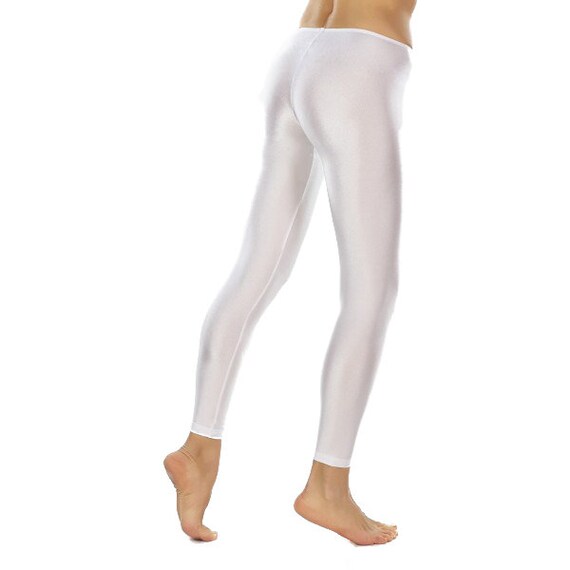 white lycra leggings