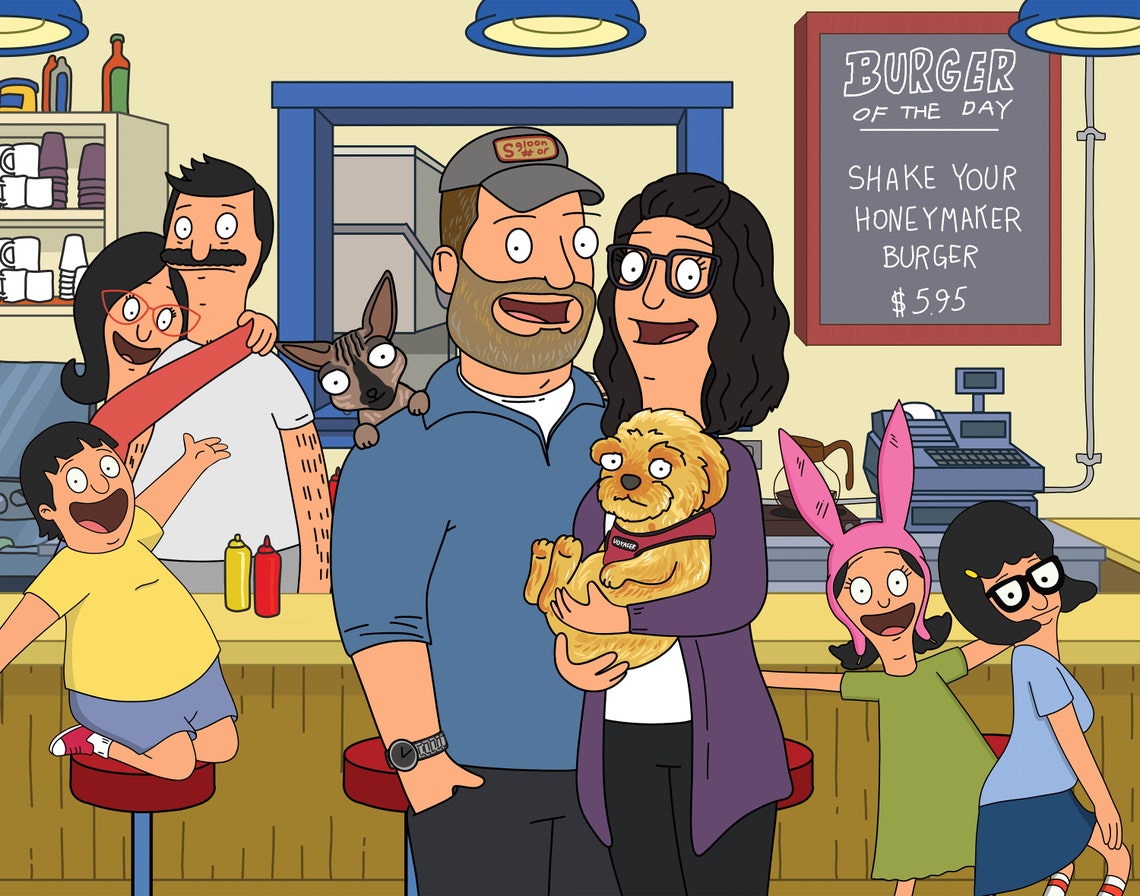 Bobs Burgers Custom Portrait. Great gift for Fathers day | Etsy