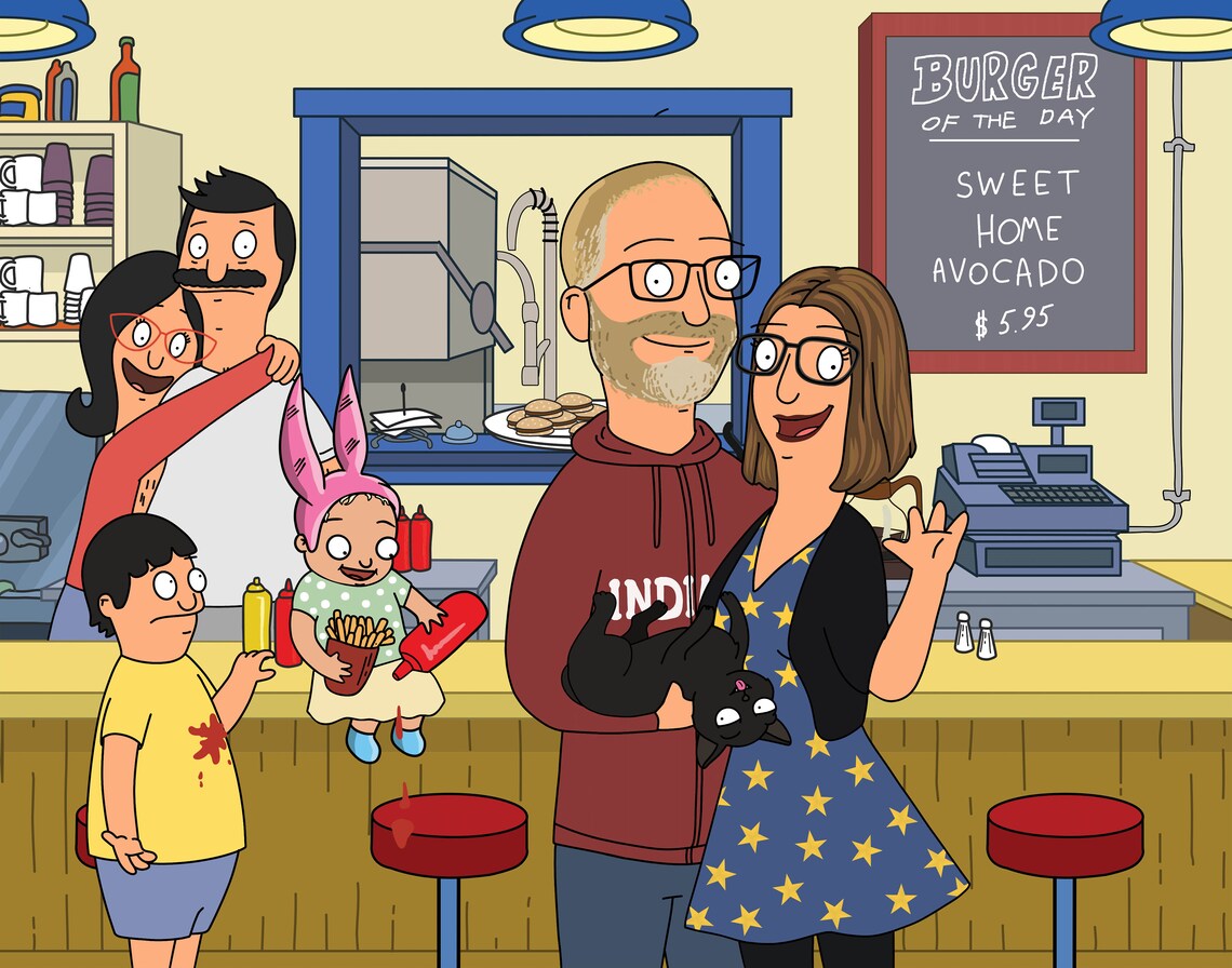Bobs Burgers Custom Portrait Great Gift For Fathers Day Etsy