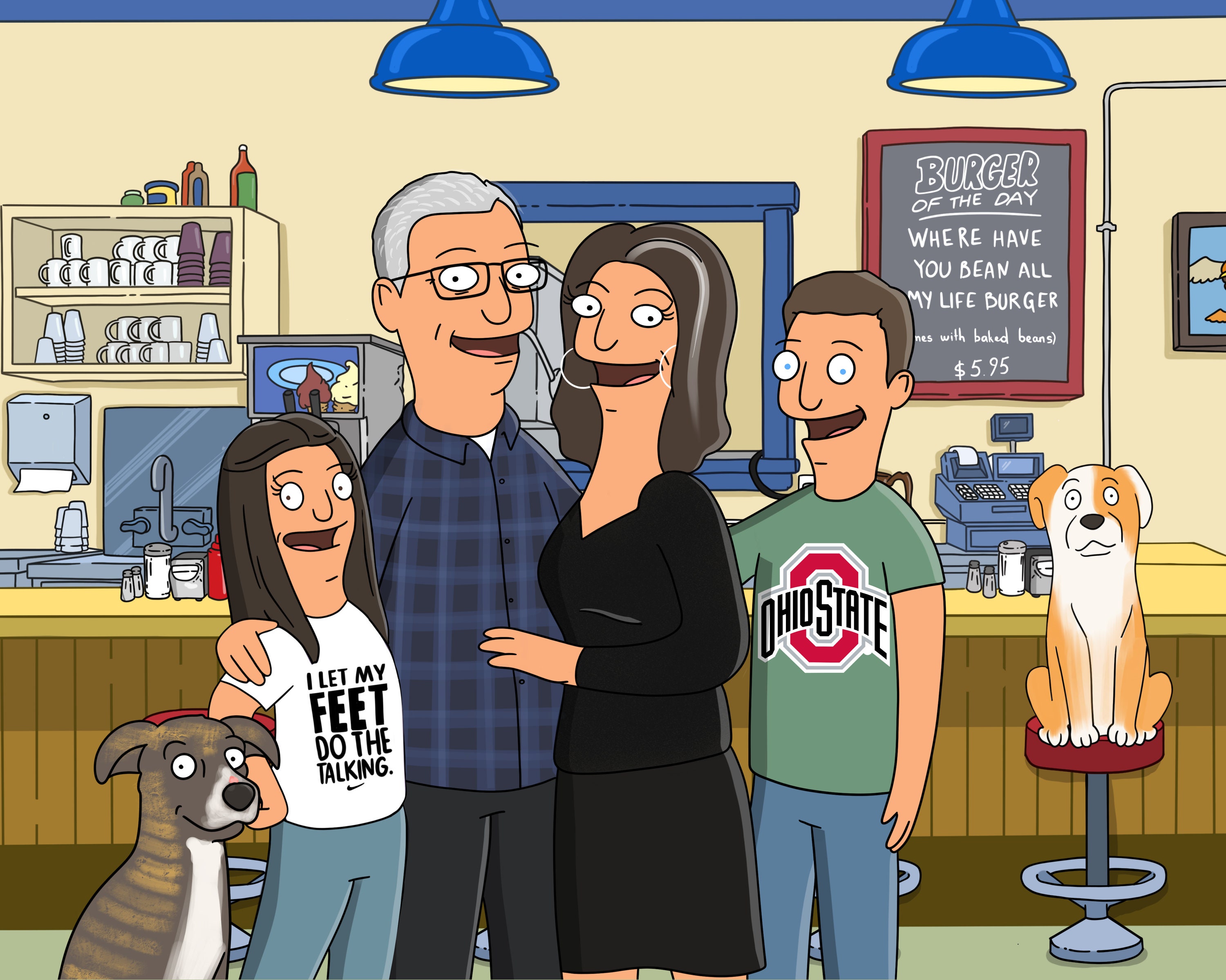 Bobs Burgers Custom Portrait. Great gift for Fathers day | Etsy